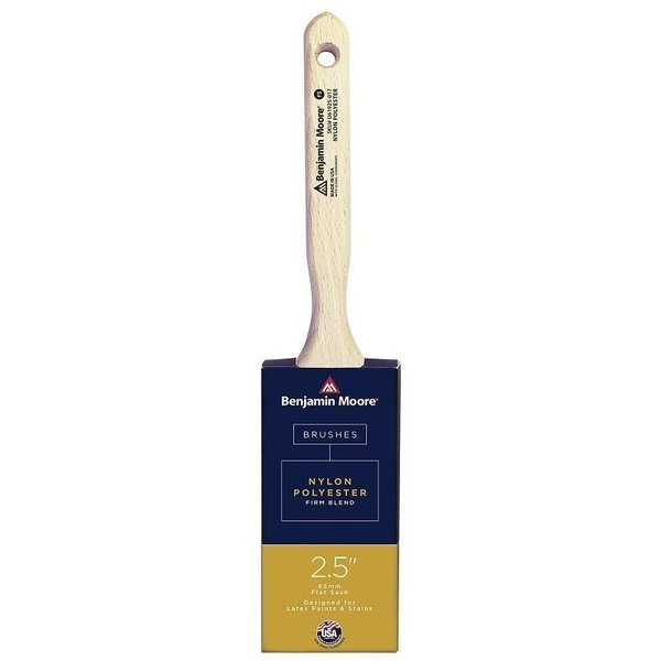 Benjamin Moore Paint Brush, Firm Brush, 21516 in L Bristle, NylonPolyester Bristle, Flat Sash Handle U61925-017